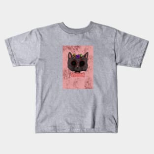 Funky Cat with flower crown Kids T-Shirt